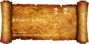 Kővári Kitti névjegykártya
